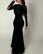 Vestidos de noche negros para mujer de Arabia Saudita, con cuentas, largos hasta el suelo, ideales para fiestas de graduación, bodas y cócteles formales. 