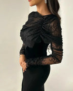 Vestidos de noche negros para mujer de Arabia Saudita, con cuentas, largos hasta el suelo, ideales para fiestas de graduación, bodas y cócteles formales. 