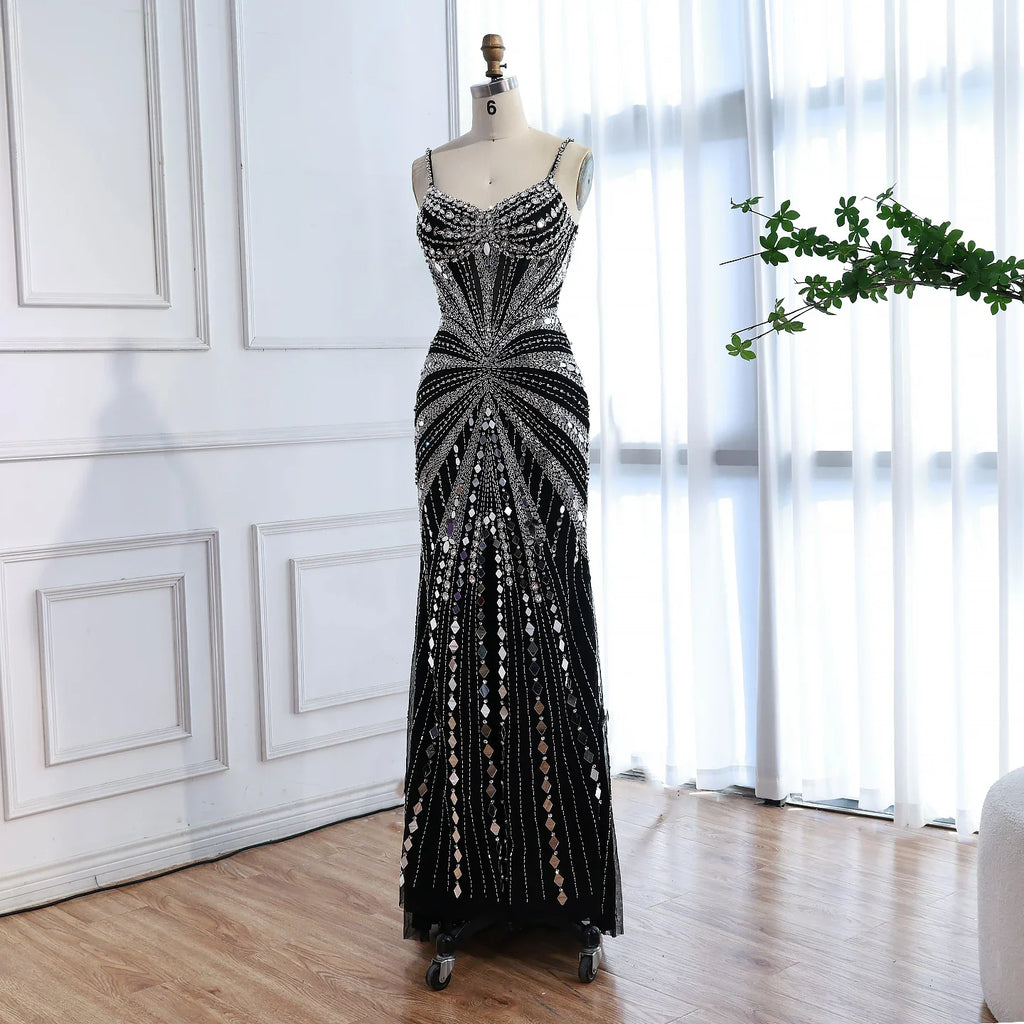 Luxury Nude Corset Beaded Mermaid Evening Dress LA72803A