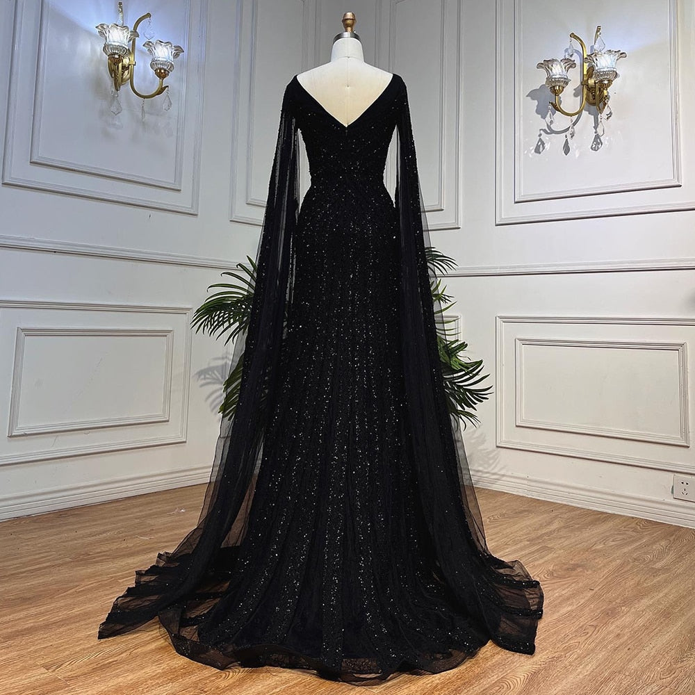 Mermaid Evening Dresses with Cape Sleeves 2025 LA71889