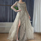 Elegant Green Split Mermaid Luxury Beaded Dubai Long Evening Dresses Gowns 2025 For Woman Wedding Party LA70765L