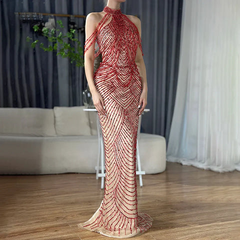 En solde, aucun retour ni remboursement. Robe de soirée sirène sexy et élégante LA6227