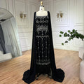 Caramel Mermaid Ankle Length Beaded Evening Dress Gown with Feathers LA71492B