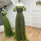Vestidos de noche corte A con diseño de perlas color nude y cuentas, estilo árabe saudí, para ocasiones formales LA72738 