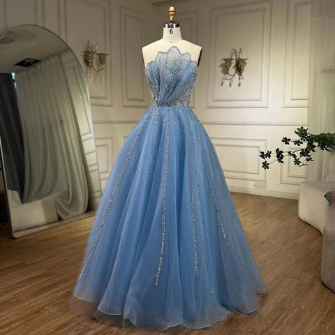 Lilac A-Line Elegant Scalloped Strapless Sexy Evening Dresses Gowns Beaded 2025 For Women Wedding Party LA71643