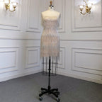 Gold Mermaid Sexy Short Skirt O-NeckElegant Dress Luxury Beaded Tassel Gowns 2025 For Women Party LA71734