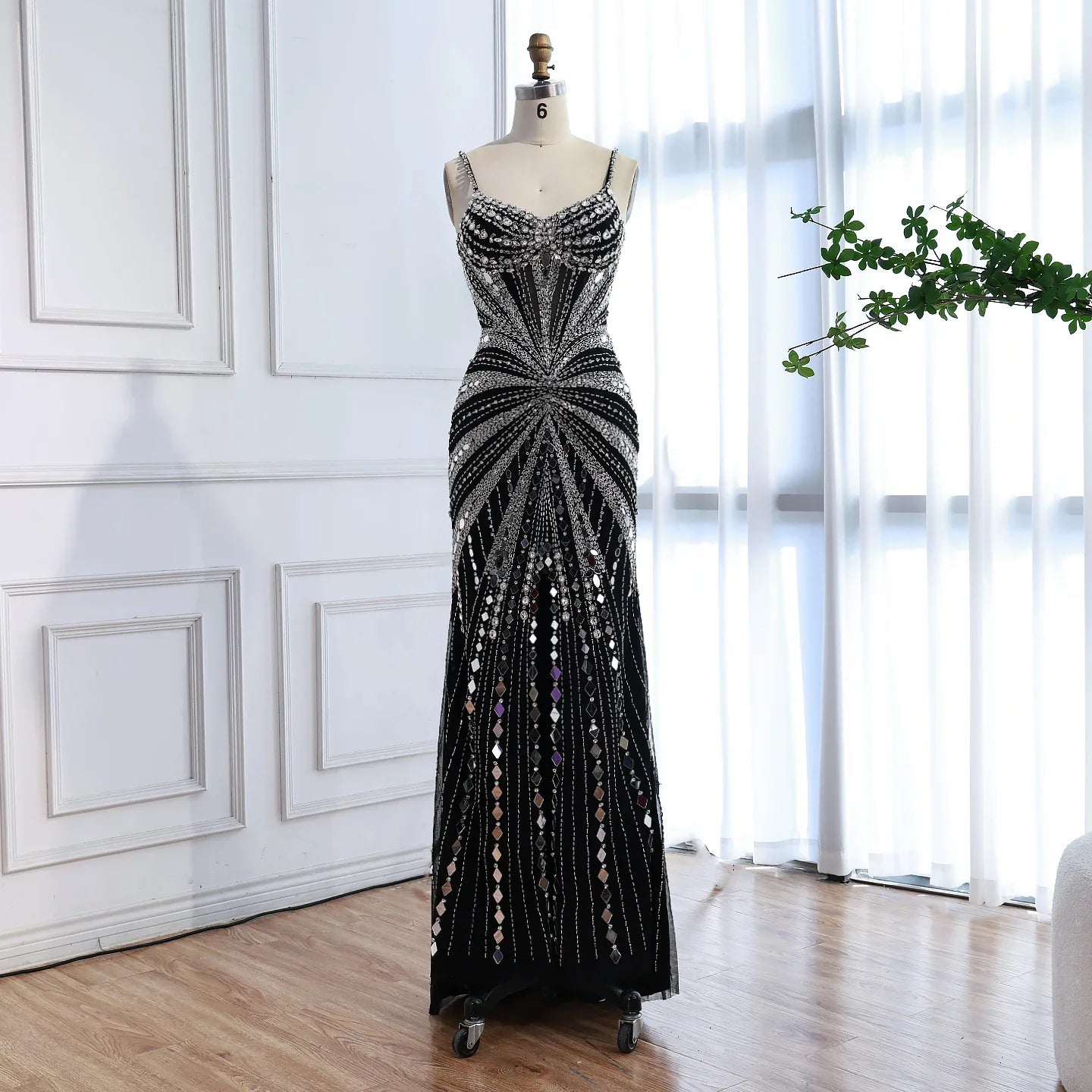 Luxury Nude Corset Beaded Mermaid Evening Dress LA72803A