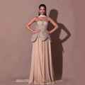 Luxury Designer Nude Beaded Evening Dresses Gowns LA72915