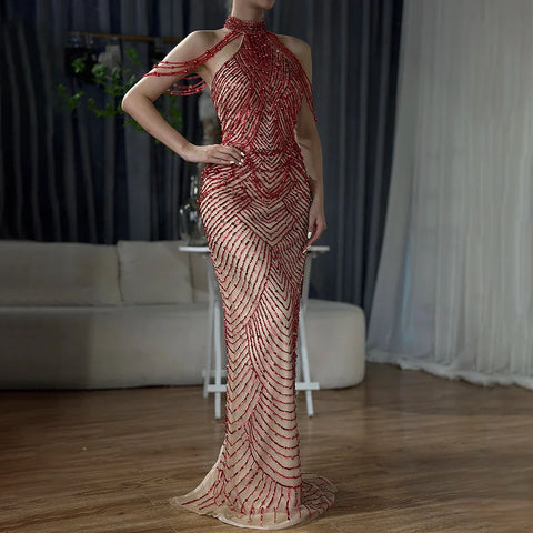 En solde, aucun retour ni remboursement. Robe de soirée sirène sexy et élégante LA6227