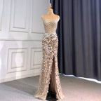 Silver Nude Spaghetti Strap Luxury Evening Dresses Gowns 2025 Mermaid Sequins Beaded Elegant For Women Party LA71666