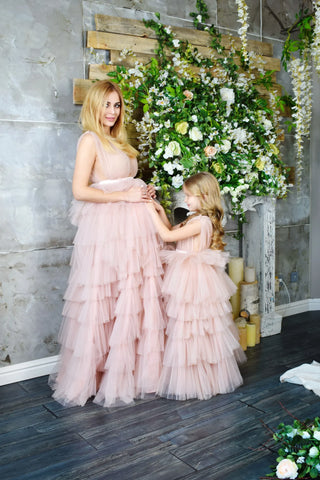 Robe de maternité bleu clair pour baby shower