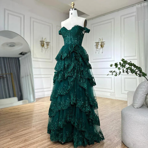 Arabic Black High Split Spaghetti Strap A Line Lace Beaded  Evening Dresses Gowns For Women Wedding Party LA72586