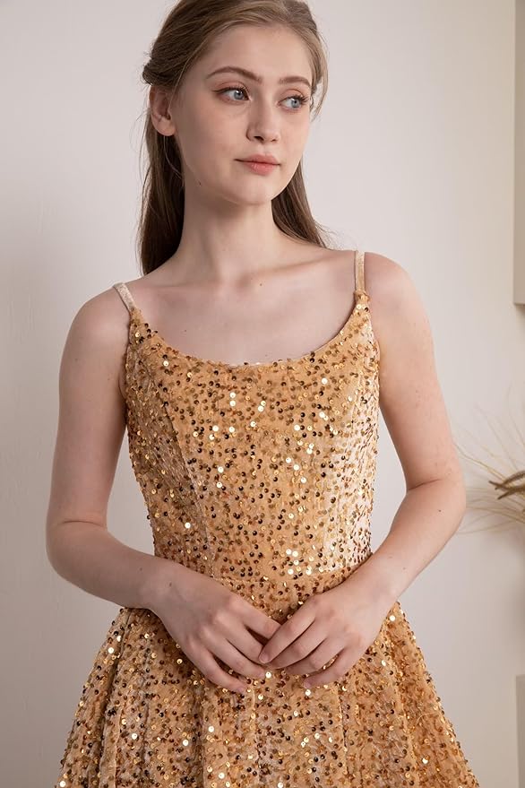 Vestidos cortos de lentejuelas para adolescentes, vestidos de graduación brillantes SYH81 