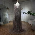 Vestido de noche largo de sirena color caramelo árabe con cuentas, estilo Dubai, para mujer, ideal para bodas y fiestas (LA72053B) 