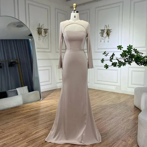 Vestidos de noche de lujo árabes con cordones, corte sirena, satén azul y negro, estilo Dubai 2025, para mujer, ideales para bodas y fiestas (LA72416) 