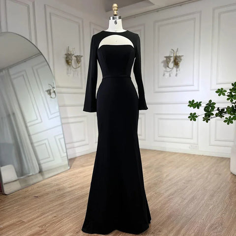 Vestidos de noche de lujo árabes con cordones, corte sirena, satén azul y negro, estilo Dubai 2025, para mujer, ideales para bodas y fiestas (LA72416) 