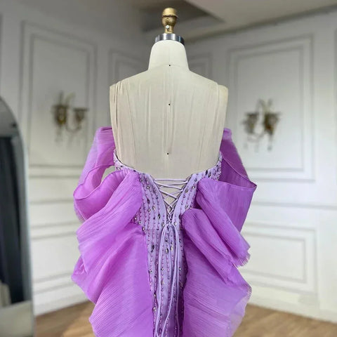 Luxury Lilac Long Evening Dress for Women Wedding Party LA71888