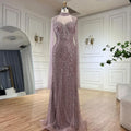 Vestidos de noche de lujo estilo sirena con escote corazón y cuentas, color nude, para mujer, estilo Dubai, 2025, LA72560 