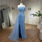 Vestido de noche de sirena color nude, sin tirantes, con sobrefalda, plumas y abertura alta, estilo princesa, para mujer (LA72311) 
