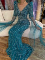 Luxury  Fuchsia Evening  Dress  Mermaid Gown for Formal Occasion LA72774