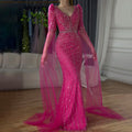 Luxury  Fuchsia Evening  Dress  Mermaid Gown for Formal Occasion LA72774