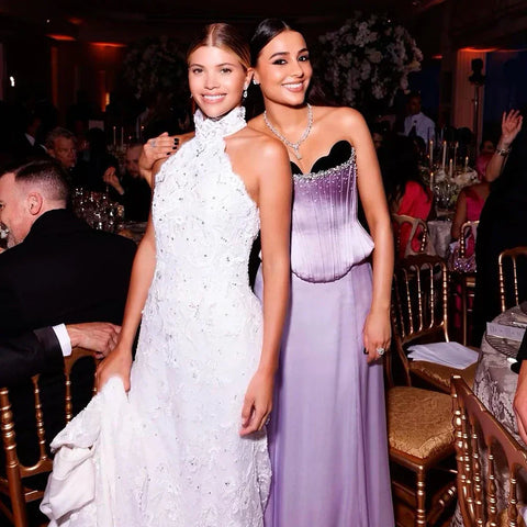 Robe de soirée trapèze deux pièces en satin lilas saoudien 2025 pour femme, sans bretelles, corset pour une occasion formelle, LA72765 