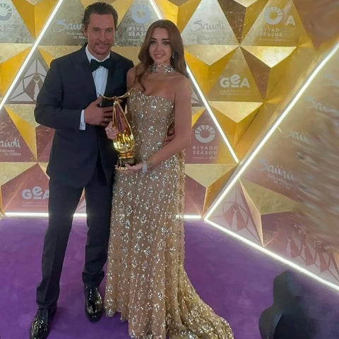 Robe de soirée bustier en tulle et perles, couleur chair, coupe trapèze, pour occasions spéciales, modèle Saudi LA72871, 2025 