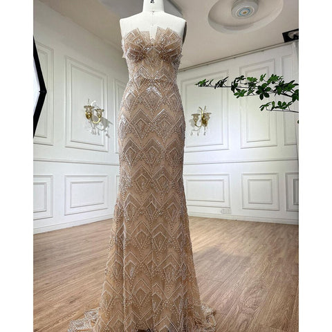 Luxury Mermaid Off Shoulder Evening Dresses for Wedding Party LA71908