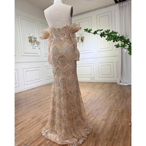 Luxury Mermaid Off Shoulder Evening Dresses for Wedding Party LA71908