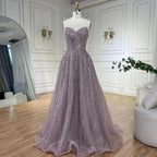Vestidos de noche de lujo de Dubái, corte A, sin tirantes, con cuentas, color caramelo árabe, para mujer, ideales para bodas y fiestas 2025 (LA72563) 