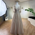 Robe de soirée de luxe à perles, style arabe, caramel, coupe trapèze, Dubaï, 2025, pour femmes, fête de mariage, LA72252 