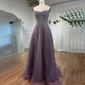 Vestido largo de noche elegante, corte A, sin tirantes, con cuentas, color caramelo árabe, para mujer - Bodas y fiestas 2025 LA72147 