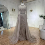 Vestido de noche de sirena estilo Dubái, con sobrefalda de cuentas color caramelo árabe, vestido de lujo para fiesta de bodas LA72362A 