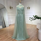 Luxury Nude Mermaid Evening Dress with Cape Sleeve LA72233A