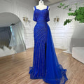 Robe de soirée sirène élégante, couleur caramel, fendue sur le côté, luxueuse, perlée, style arabe, pour femme, modèle LA71679, 2025 