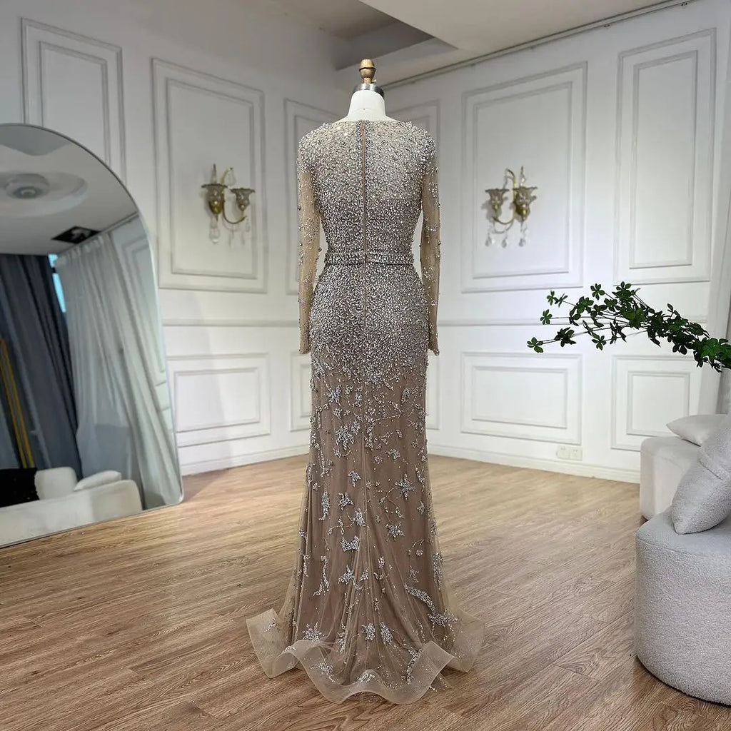 Arabic Caramel Mermaid Sweetheart Beaded Luxury Dubai Evening Dresses Gowns For Women Wedding Party 2025 LA72465