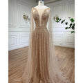 Robe de soirée longue style arabe dorée, coupe trapèze, manches cape, perles, luxueuse, Dubaï, 2025, pour femmes, fête de mariage, LA71941 