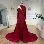 Robe de soirée élégante style sirène, asymétrique, verte, perlée, luxueuse, style Dubaï, pour femmes, pour fête de mariage, LA72550 