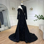Robe de soirée élégante style sirène, asymétrique, verte, perlée, luxueuse, style Dubaï, pour femmes, pour fête de mariage, LA72550 