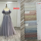 Heavy Beading Tassel Silver Lilac Mermaid Evening Dress LA71814