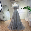 Vestido de noche corto de lujo, elegante, de corte A, sin mangas, color lila árabe, con cuentas, para mujer, ideal para bodas y fiestas (2025) LA72273 