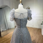 Vestido de noche corto de lujo, elegante, de corte A, sin mangas, color lila árabe, con cuentas, para mujer, ideal para bodas y fiestas (2025) LA72273 