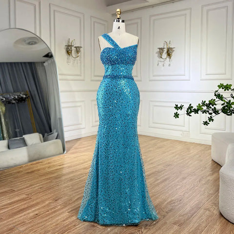 Luxury Dubai Blue Mermaid Evening Dresses LA71713