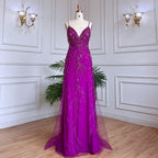 Arabic Pink Mermaid Sexy Spaghetti Straps Beaded Long Evening Dresses Gowns 2025 For Women Wedding Party LA71963