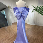 Arabic Purple Mermaid Satin Strapless With Jacket Beaded Evening Dresses Gowns 2025 For Women Wedding Party LA71897