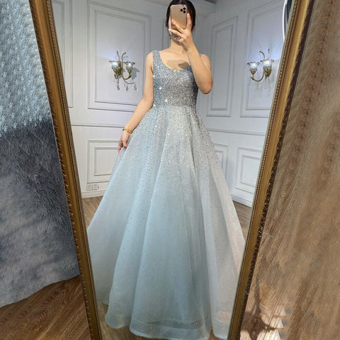 Robe de soirée rouge style arabe, coupe trapèze, luxueuse, ornée de perles et de cristaux, style Dubaï, pour femme, tenue de mariage, LA70232A, 2025 