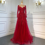 Robe de soirée de luxe arabe en plumes et perles faites à la main 2025 LA71468
