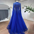 Robe de soirée arabe turquoise, coupe trapèze, perles, Dubaï, manches cape, pour femme, tenue de mariage, 2025, LA72199 