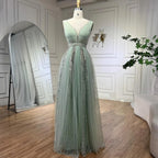 Robe de soirée de luxe à manches cape jaunes style arabe, style Dubaï, coupe trapèze, avec perles, pour mariage, pour femme, 2025, LA72279 