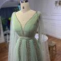 Robe de soirée de luxe à manches cape jaunes style arabe, style Dubaï, coupe trapèze, avec perles, pour mariage, pour femme, 2025, LA72279 